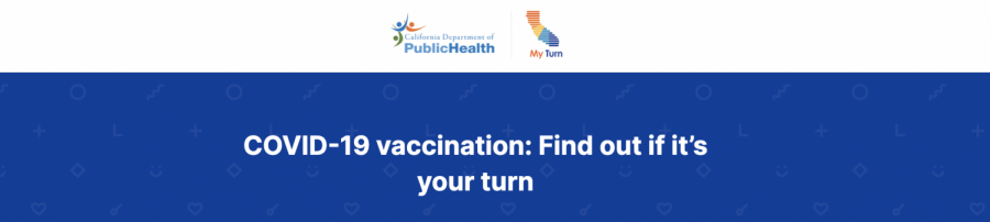 The banner for Californias COVID vaccination website.